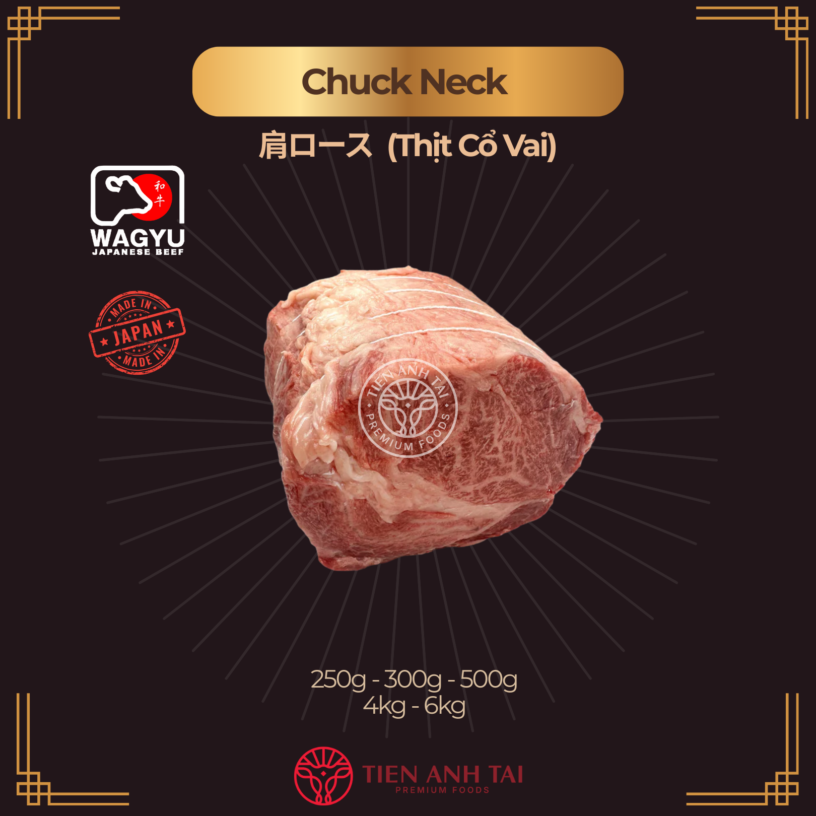 Thịt cổ (vai bò) – Chuck / Neck 肩ロース (Kata roosu)