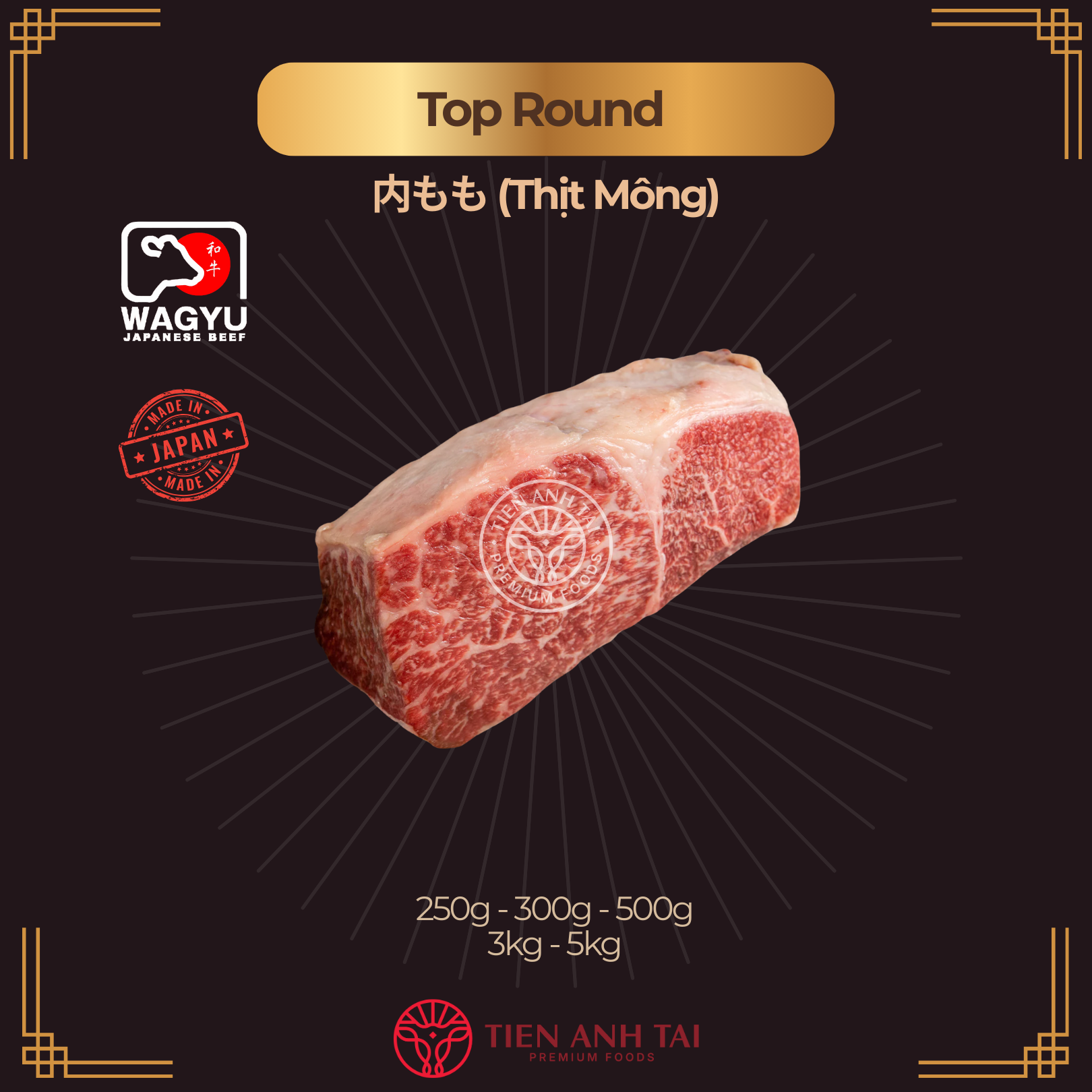 Đùi trong (Thịt mông) – Top Round / Inside Round  内もも (Uchimomo)